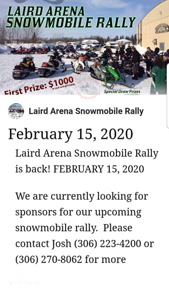 Laird Arena Snowmobile Rally
